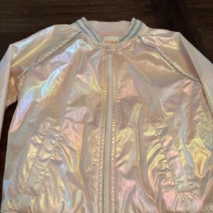 Cat & Jack Shimmering Pink Jacket with Sparkly Silver Trim